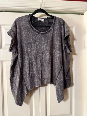 Washed Black Women’s Relaxed Scoop Neck Top